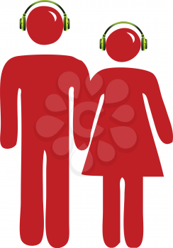 Royalty Free Clipart Image of People With Headsets