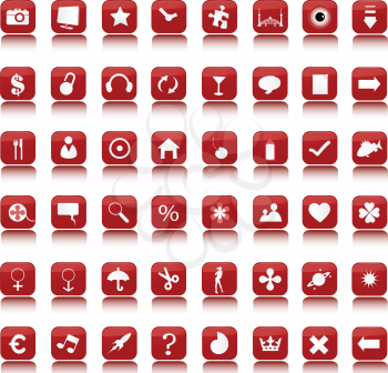 Royalty Free CLipart Image of Red and White Buttons