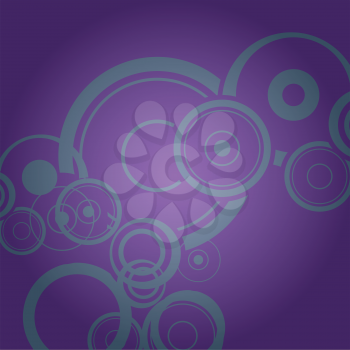 Royalty Free Clipart Image of a Circles on a Purple Background