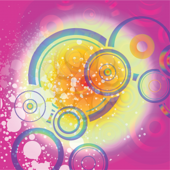 Royalty Free Clipart Image of a Pink and Yellow Background With Swirls