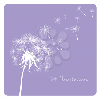 card with dandelion on pastel background