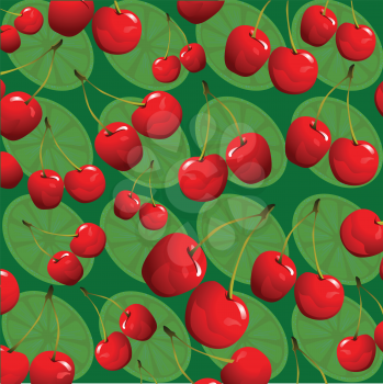 cherries and limette green background