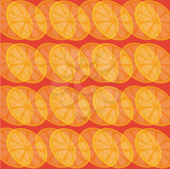 lemon slices on red background