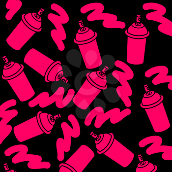 pink spray cans on black background