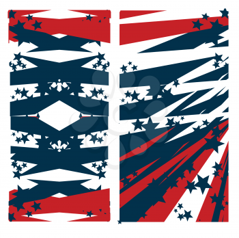 2 stylized american flags