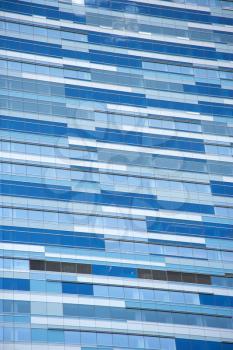 Royalty Free Photo of Building Windows in Blue