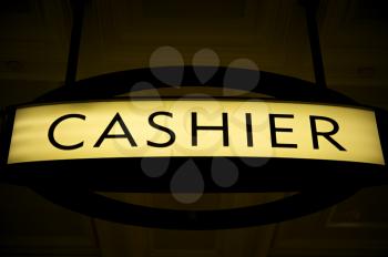 Royalty Free Photo of a Cashier Sign