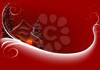 Royalty Free Clipart Image of a Red Chirstmas Backgrond