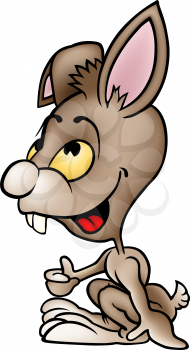 Royalty Free Clipart Image of a Brown Rabbit