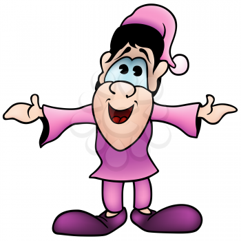 Royalty Free Clipart Image of a Purple Dwarf