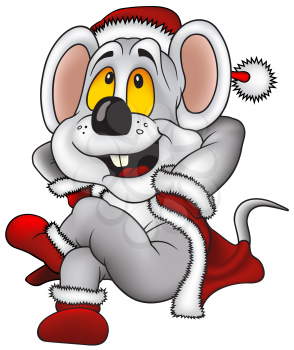 Royalty Free Clipart Image of a Christmas Mouse