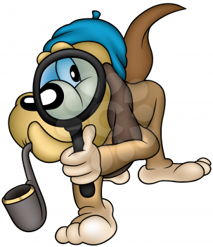 Royalty Free Clipart Image of a Dog Detective