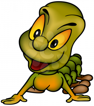 Royalty Free Clipart Image of a Green Caterpillar