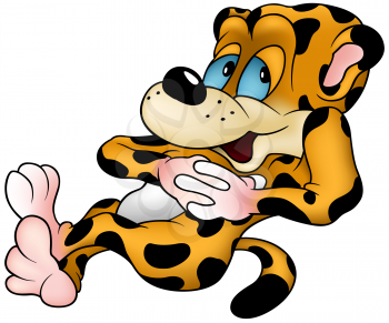 Royalty Free Clipart Image of a Resting Leopard
