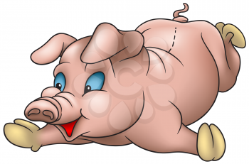 Royalty Free Clipart Image of a Little Pig