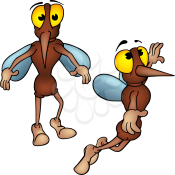 Royalty Free Clipart Image of Mosquitoes