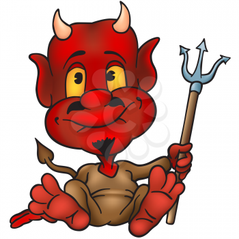 Royalty Free Clipart Image of a Red Devil