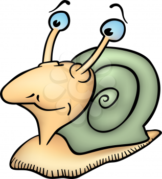 Royalty Free Clipart Image of a Small Snail