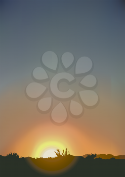 Royalty Free Clipart Image of a Sunset