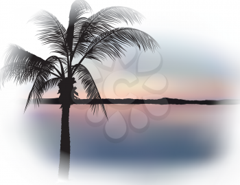 Royalty Free Clipart Image of Tropical Sunset