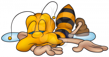 Royalty Free Clipart Image of a Sleeping Wasp