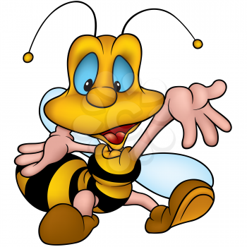 Royalty Free Clipart Image of a Smiling Wasp