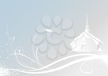 Royalty Free Clipart Image of a White Church