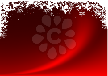 Royalty Free Clipart Image of a Red Background With Frost Across the Top