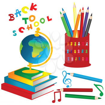 Royalty Free Clipart Image of a Back to School Composite