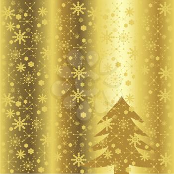 Royalty Free Clipart Image of a Golden Winter Background