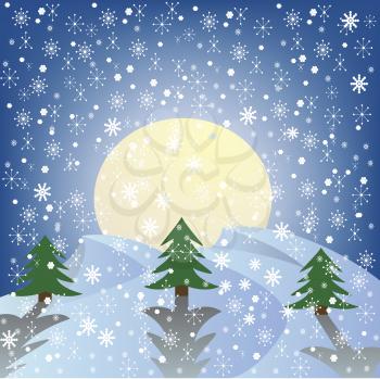 Royalty Free Clipart Image of a Winter Landscape