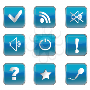 Blue buttons with pc icons