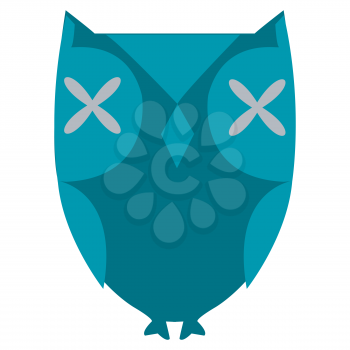 Royalty Free Clipart Image of a Blue Owl
