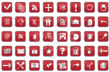 Collection of red web buttons