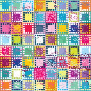 Retro background with colored squares