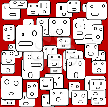 Royalty Free Clipart Image of a Background With Square Faces