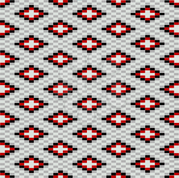 Royalty Free Clipart Image of a Background With Red and Grey Cross Motifs