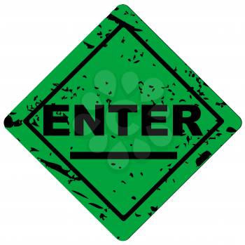 Royalty Free Clipart Image of a Grunge Enter Sign