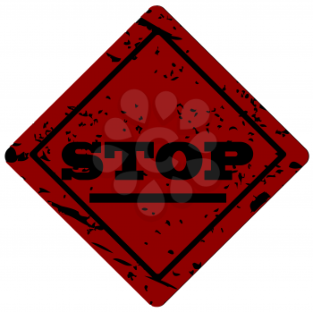 Royalty Free Clipart Image of a Grunge Stop Sign