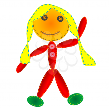 Royalty Free Clipart Image of a Handmade Doll