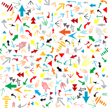 Royalty Free Clipart Image of a Coloured Arrow Background