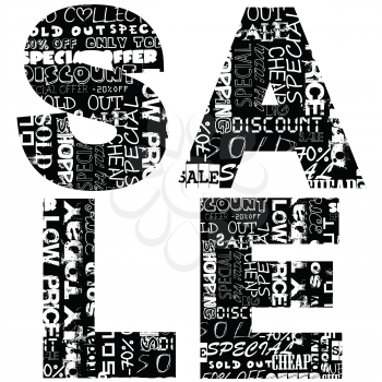 Sale word written with promotional advertising