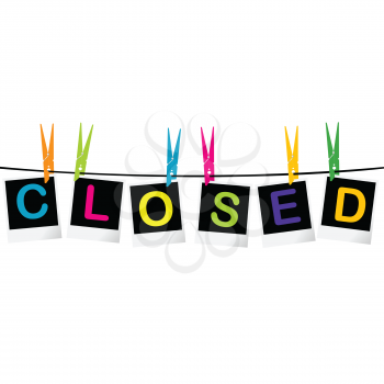 Colored closed sign