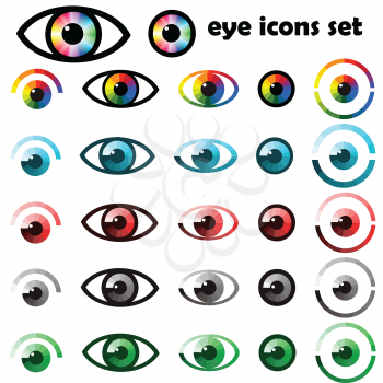 Set of eyes icons and symbols