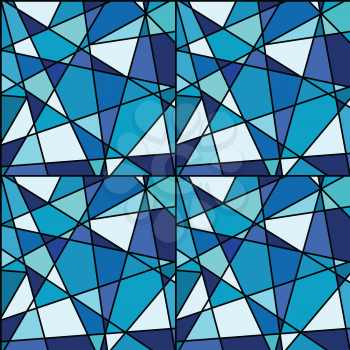 Seamless background with blue mosaic made of geometrical shapes
