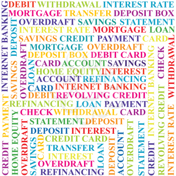 Colorful background with bank terms