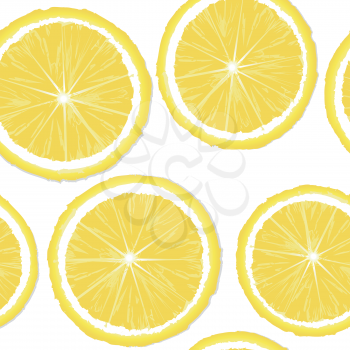 Lemon slices seamless background