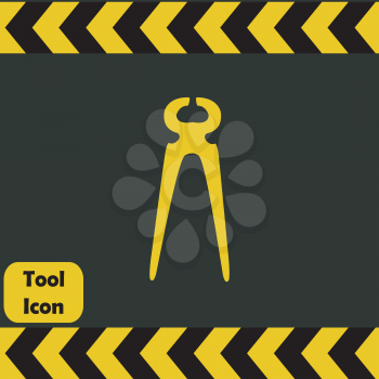 Nippers icon, repairing service tool sign