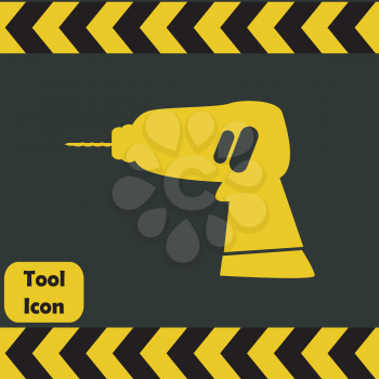 Power drill icon, repairing service tool sign