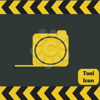 Tape measure icon,  repairing service tool sign